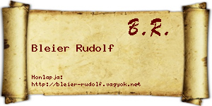Bleier Rudolf névjegykártya